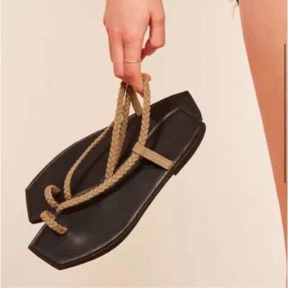 Reformation x Parme Marin Toe Ring Gladiator Braided Sandals Cognac Tan Leather - Picture 1 of 7